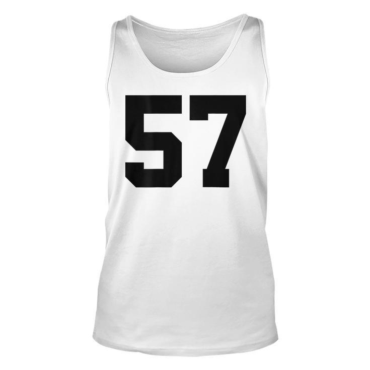 Number 57 Print On Back Only Cotton Team Jersey  Unisex Tank Top
