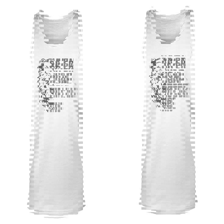 Papa Bear Husband Protector Hero Dad Funny Fathers Day  Unisex Tank Top