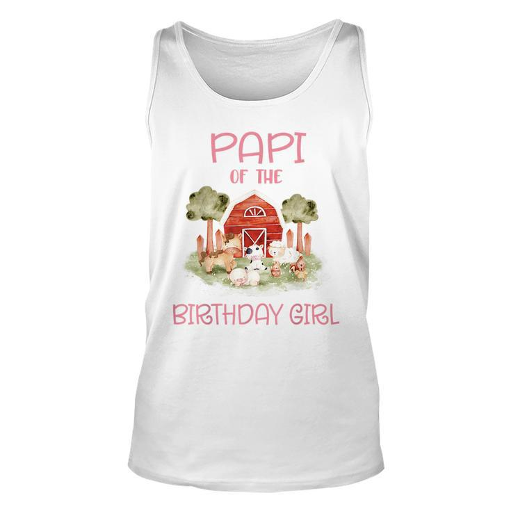 Papi Of The Birthday For Girl Barnyard Farm Animals Party  Unisex Tank Top