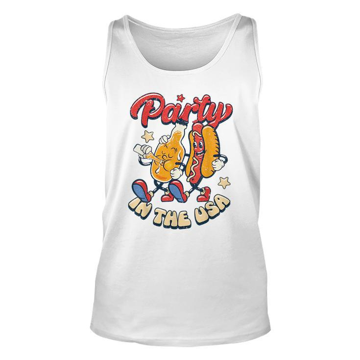 Party In The Usa 4Th Of July Independence Day Usa Groovy  Unisex Tank Top