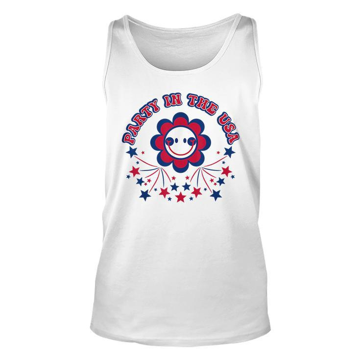Party In The Usa Groovy Design 4Th Of July Usa Funny Gifts Unisex Tank Top