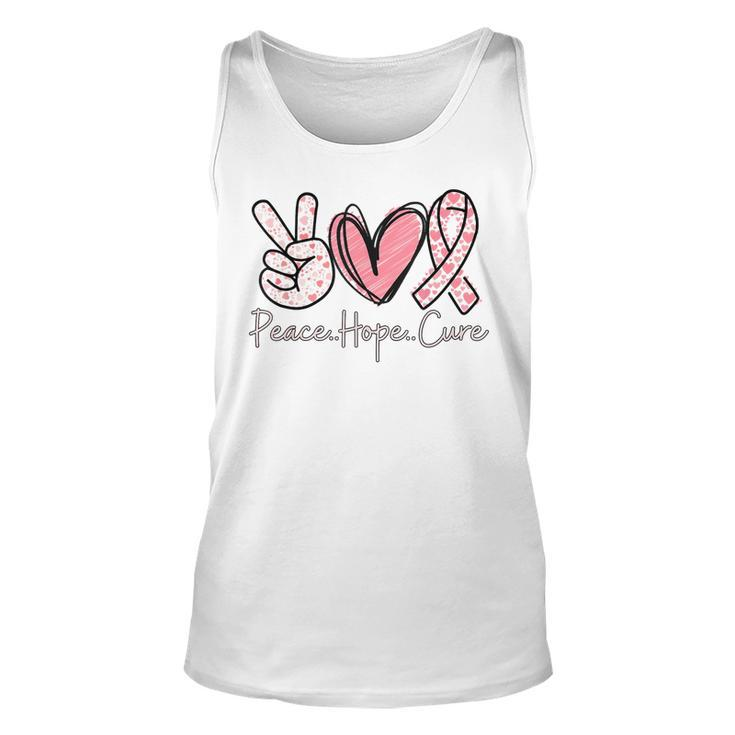 Peace Hope Cure Breast Cancer Awareness Family Support Pink  Unisex Tank Top