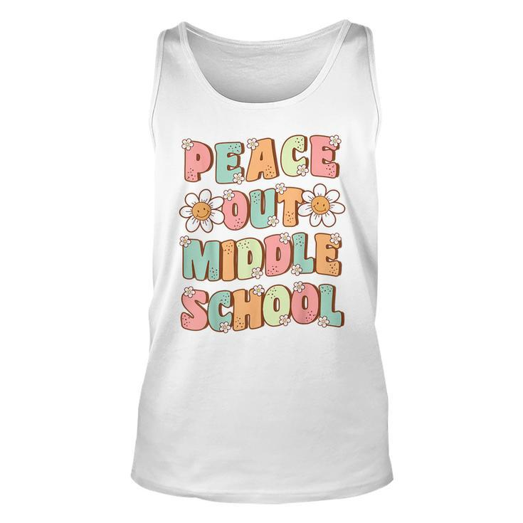 Peace Out Middle School Graduation Groovy Last Day Of School Tank Top