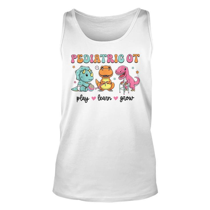 Pediatric Occupational Therapy Ot Assistant Cute Dinosaur  Unisex Tank Top