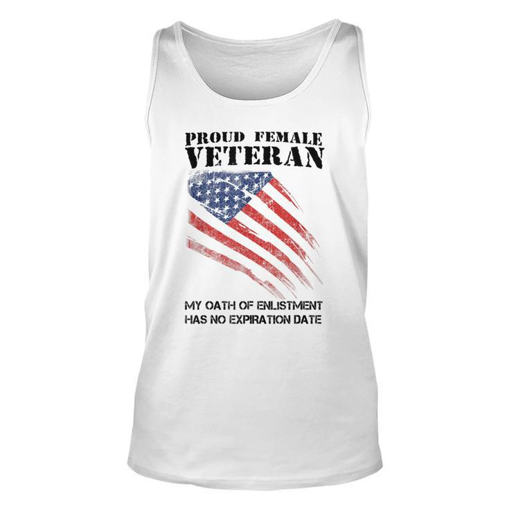 Proud Female Veteran  Gift For Independence Day Unisex Tank Top