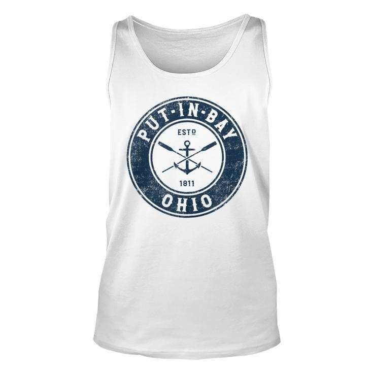 Put-In-Bay Ohio Oh Vintage Boat Anchor & Oars  Unisex Tank Top
