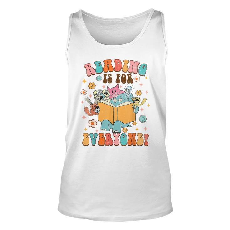 Reading Is For Everyone Book Lover Bookworm Bookish Groovy Reading  Tank Top