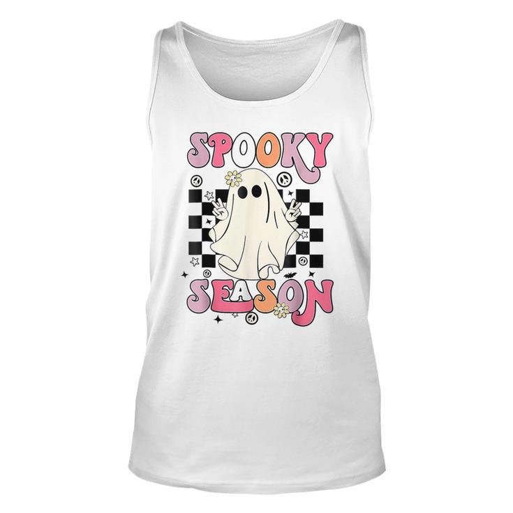 Retro Hippie Halloween Cute Ghost Spooky Season  Tank Top
