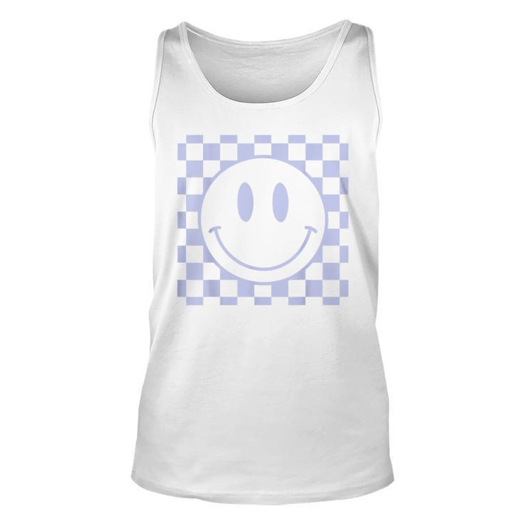 Retro Smile Face Vintage Checkered Pattern 70S Happy Face Unisex Tank Top