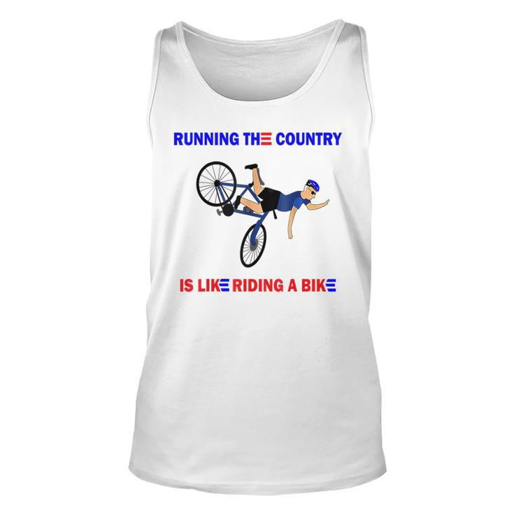 Running The Country Is Like Riding A Bike Biden Fall Running Tank Top