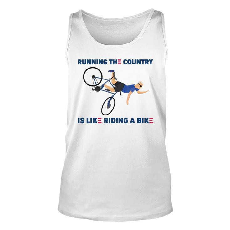Running The Country Is Like Riding A Bike Falling Running Tank Top