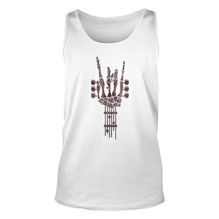 Skeleton Guitar Music Lover Rock And Roll Halloween Tank Top