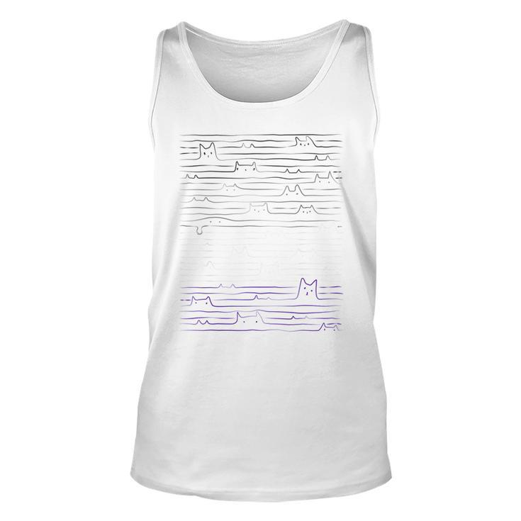 Subtle Asexual Pride Flag For Cat Lovers - Asexuality Ace  Unisex Tank Top
