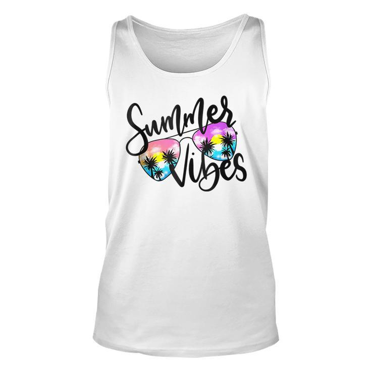 Summer Vibes Sunglasses Palm Tree Beach Sunshine Summer Trip Tank Top