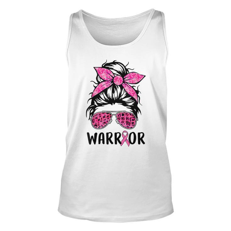 Support Squad Messy Bun Pink Warrior Breast Cancer Awareness Breast Cancer Awareness Tank Top