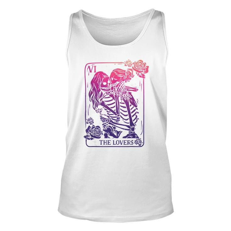 The Lovers Tarot Card Occult Goth Bi Pride Gothic Kissing  Unisex Tank Top