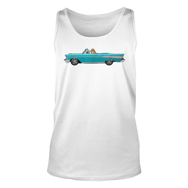 Tiger In A Convertible Classic Car Funny Unisex Tank Top