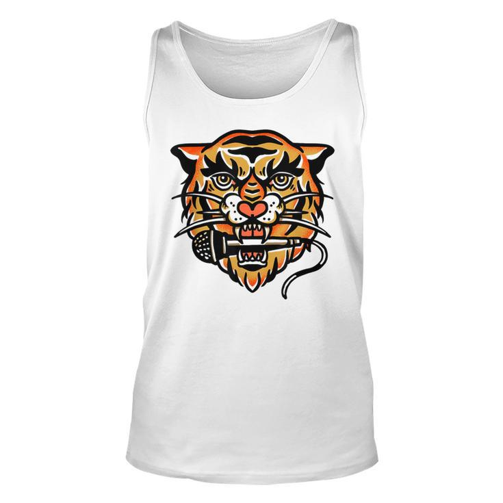 Tiger Microphone For Musician Singer Shred Guitar Man Tank Top