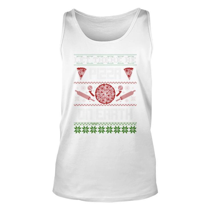 Ugly Christmas Sweater Let There Be Pizza On Earth Tank Top