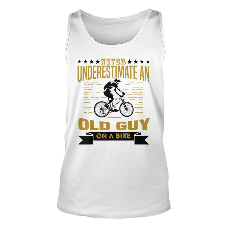 Never Underestimate An Old Guy On A Bicycle Cycling Lover Cycling Tank Top