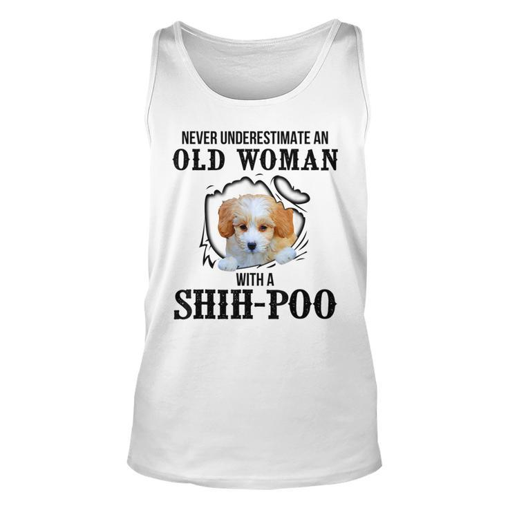 Never Underestimate An Old Woman With A Shihpoo Old Woman Tank Top