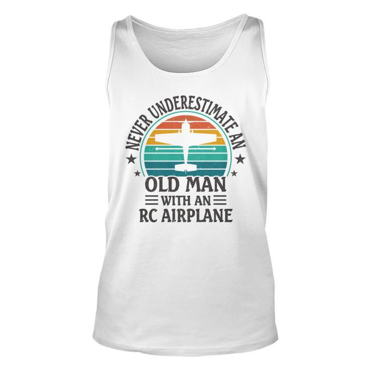 Vintage Never Underestimate An Old Man With An Rc Airplane Unisex Tank Top