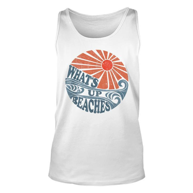 Vintage Whats Up Beaches Cute Retro 70S Beach Vacation  Unisex Tank Top