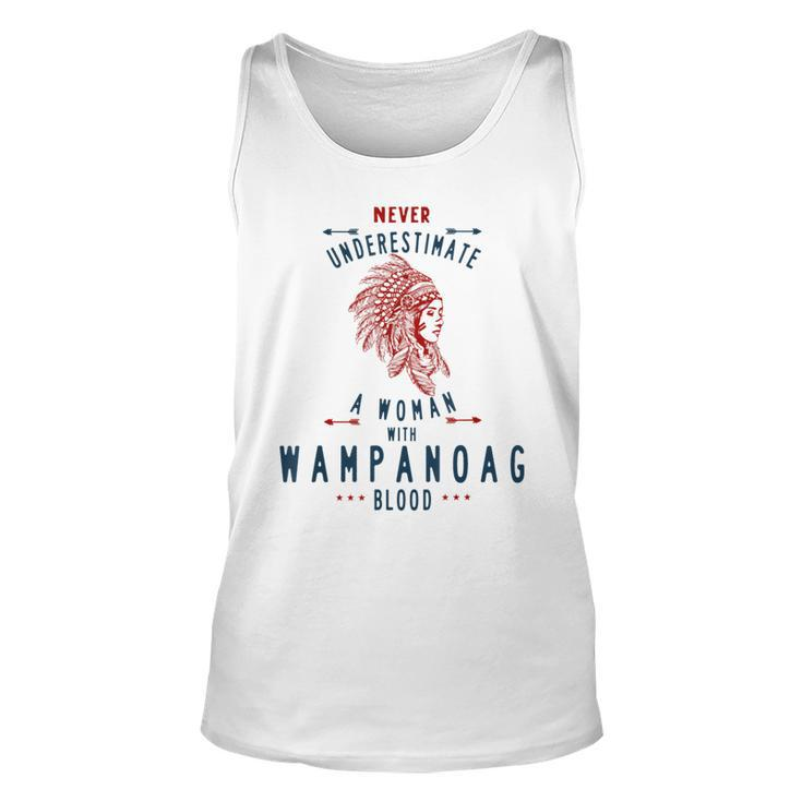 Wampanoag Native American Indian Woman Never Underestimate Native American Tank Top