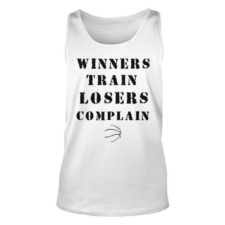 Winners Train Losers Complain Gym Motivation Basketball  Unisex Tank Top