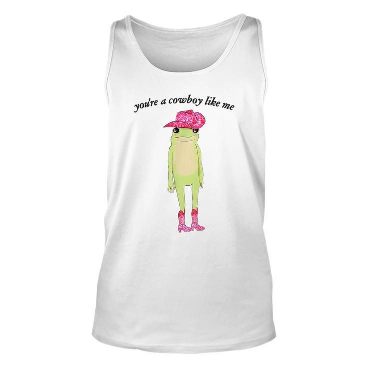 Youre A Cowboy Like Me Cowboy Frog Pink For Frog Lovers Tank Top