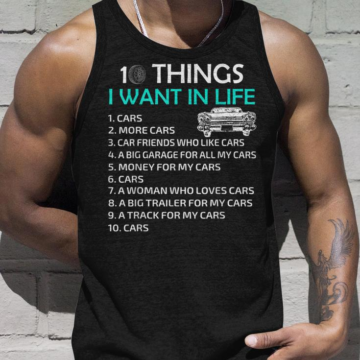 10 Things I Want In My Life Car More Cars I Want Car In Life Unisex Tank Top Gifts for Him