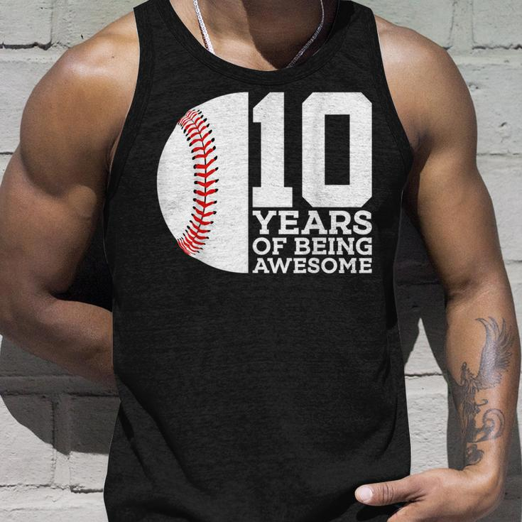 10 Years Of Being Awesome 10Th Birthday Baseball Tank Top Gifts for Him