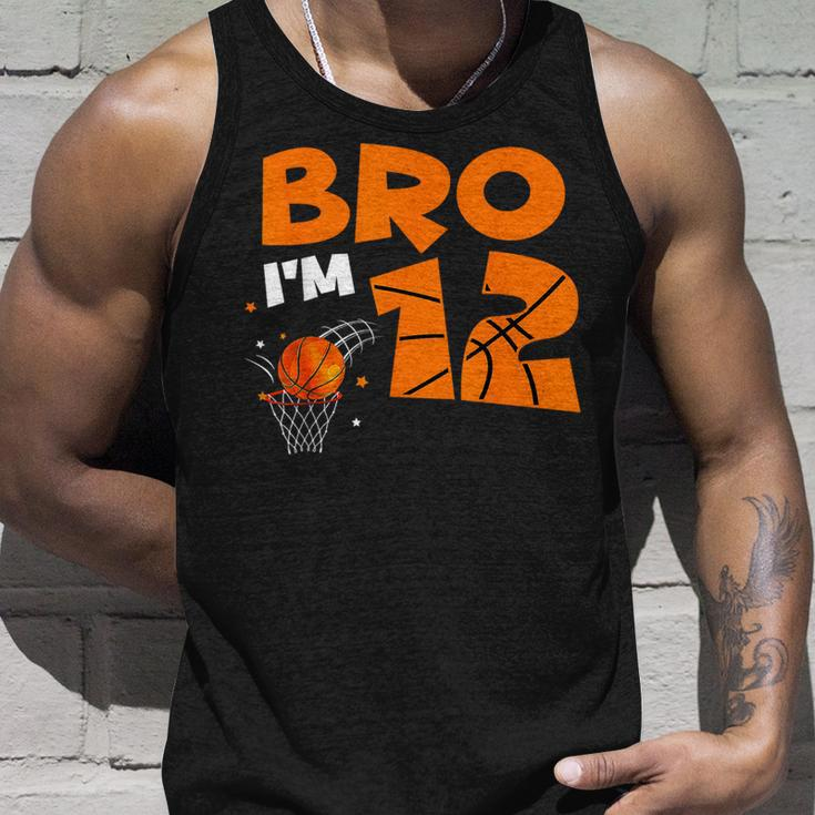 12Th Birthday Boy Bro I'm 12 Year Old Basketball Theme Tank Top Gifts for Him