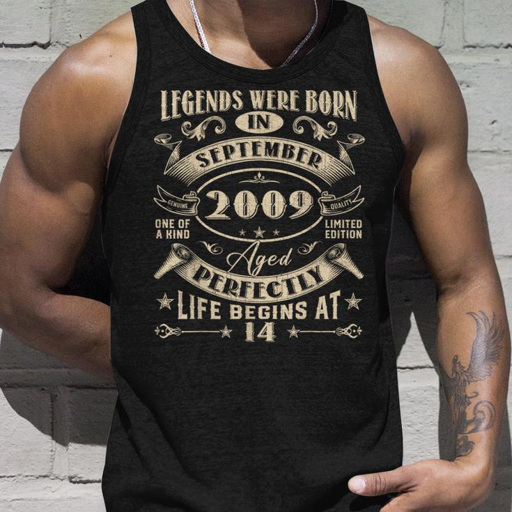 14Th Birthday 14 Years Old Legends Born September 2009 Tank Top Gifts for Him