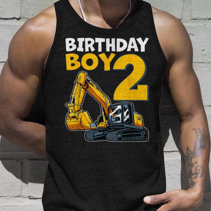 2 Birthday Boy Construction Theme 2 Years Old Birthday Tank Top Gifts for Him