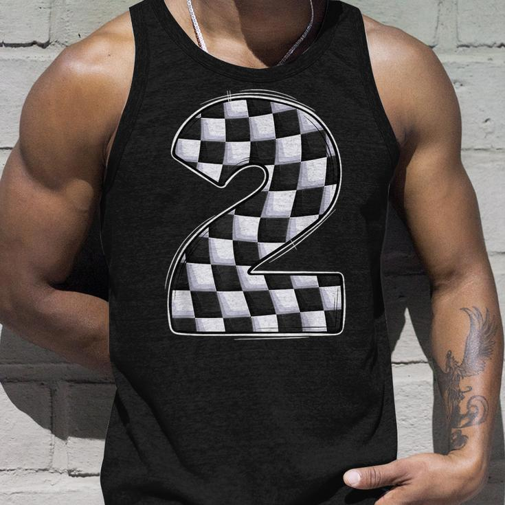 2 Year Old Pit Crew Boy Two Car Racing 2Nd Birthday Race Car Tank Top Gifts for Him