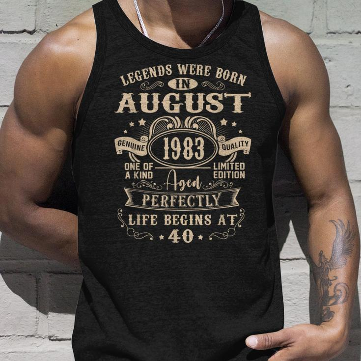 40Th Birthday Gift 40 Years Old Legends Born August 1983 Unisex Tank Top Gifts for Him