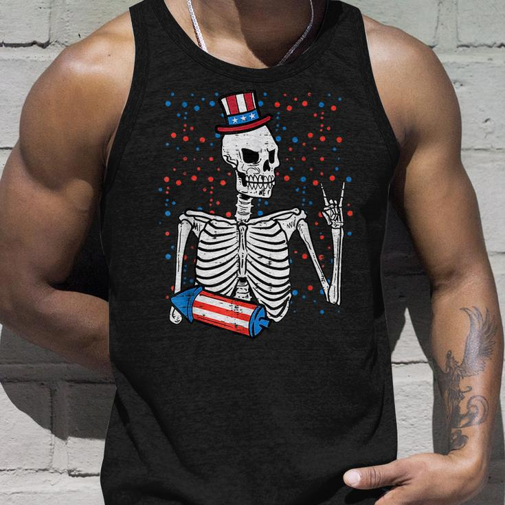 4Th July Rocker Skeleton Patriotic Rock Men Boys Kids N Patriotic Tank Top Gifts for Him