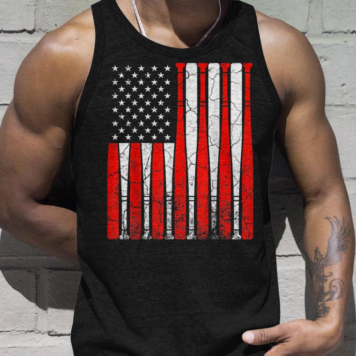 4Th Of July Vintage American Flag Baseball Dad Papa Men Boys Tank Top Gifts for Him