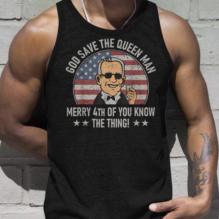 4Th Of July God Save The Queen Man Funny Usa Joe Biden Meme Unisex Tank Top Gifts for Him