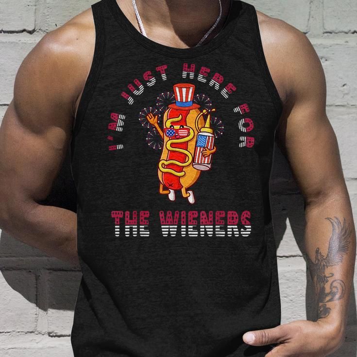 4Th Of July Im Just Here For The Wieners Hot Dogs Funny Unisex Tank Top Gifts for Him