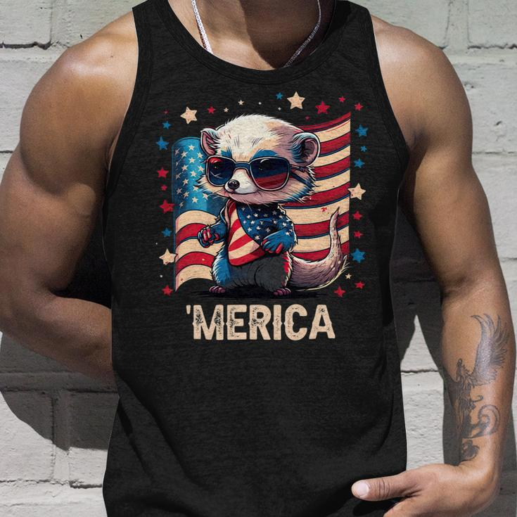 4Th Of July Patriotic Ferret Merica Unisex Tank Top Gifts for Him