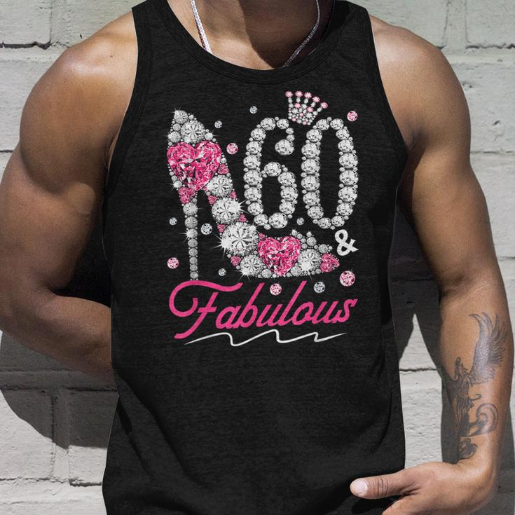 60Th Birthday 60 & Fabulous Pink 60 Years Old Diamond Shoes Unisex Tank Top Gifts for Him