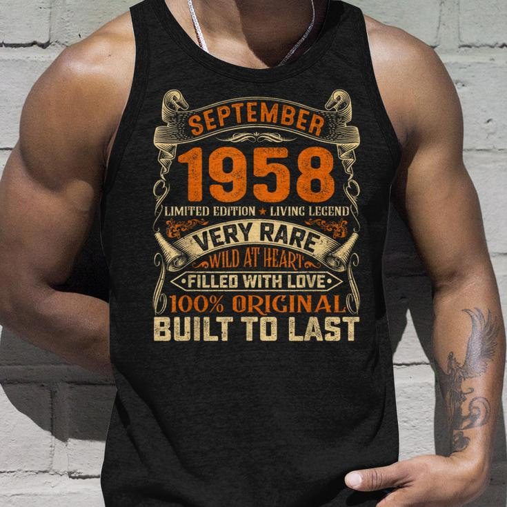 65 Year Old Born In September 1958 Retro 65Th Birthday Tank Top Gifts for Him