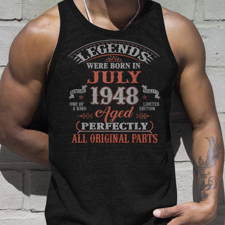 75Th Birthday Gift Legends Born In July 1948 75 Years Old Unisex Tank Top Gifts for Him