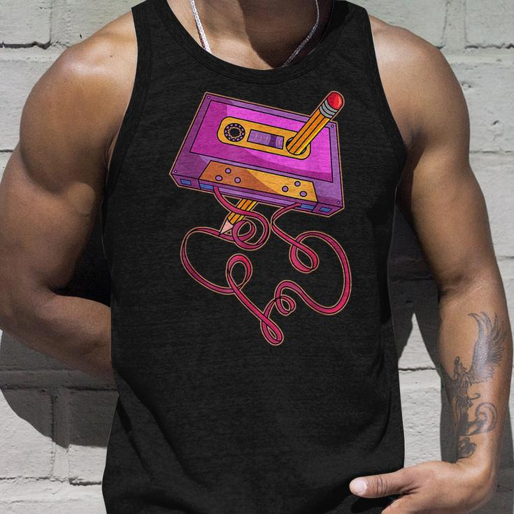 80S Cassette Tape Pencil 1980S Retro Vintage Throwback Music Tank Top Gifts for Him