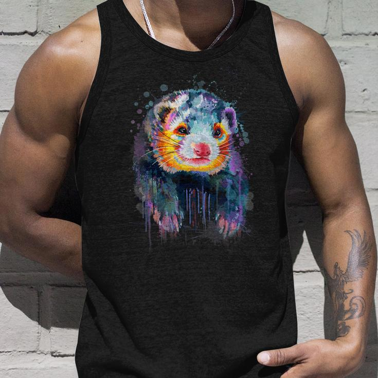 Adorable Ferret Attractive Splash Painting Unisex Tank Top Gifts for Him