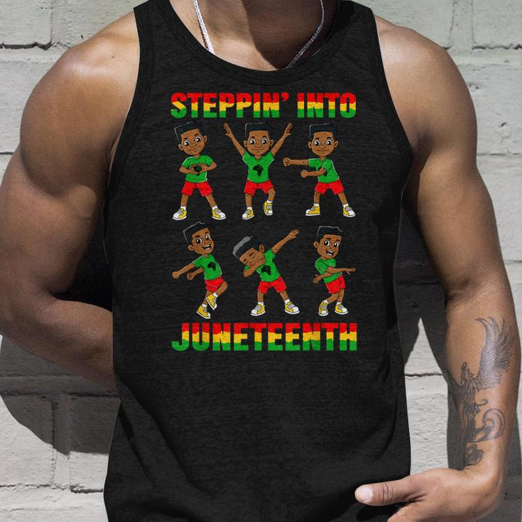 African American Boys Kids Stepping Into Junenth 1865 Unisex Tank Top Gifts for Him