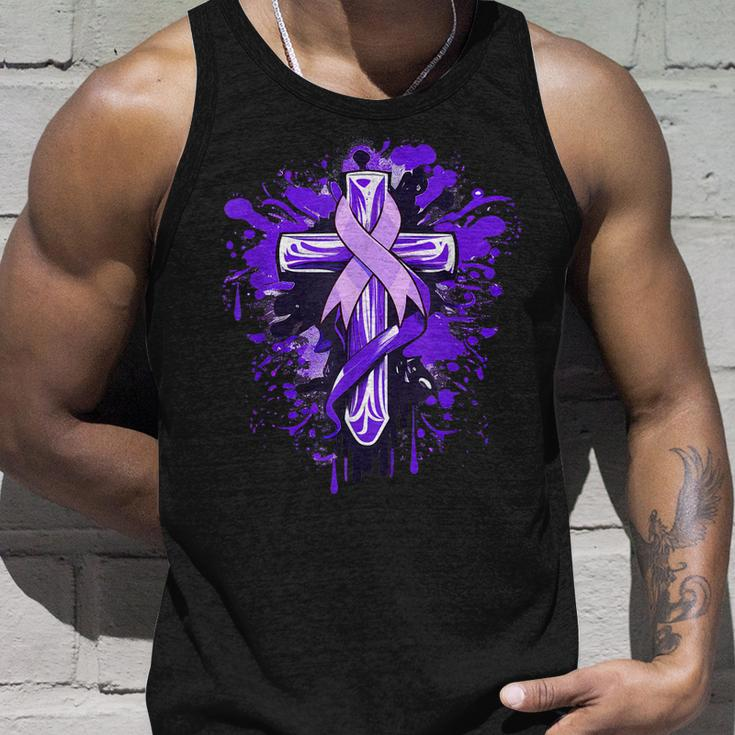 All Cancer Awareness Cross All Cancer Month Unisex Tank Top Gifts for Him