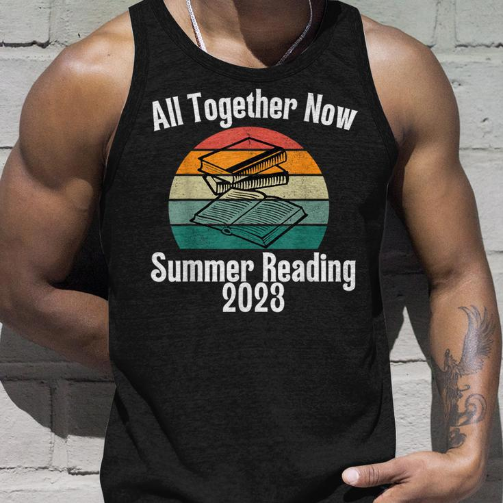 All Together Now Summer Reading 2023 Funny Librarians Unisex Tank Top Gifts for Him